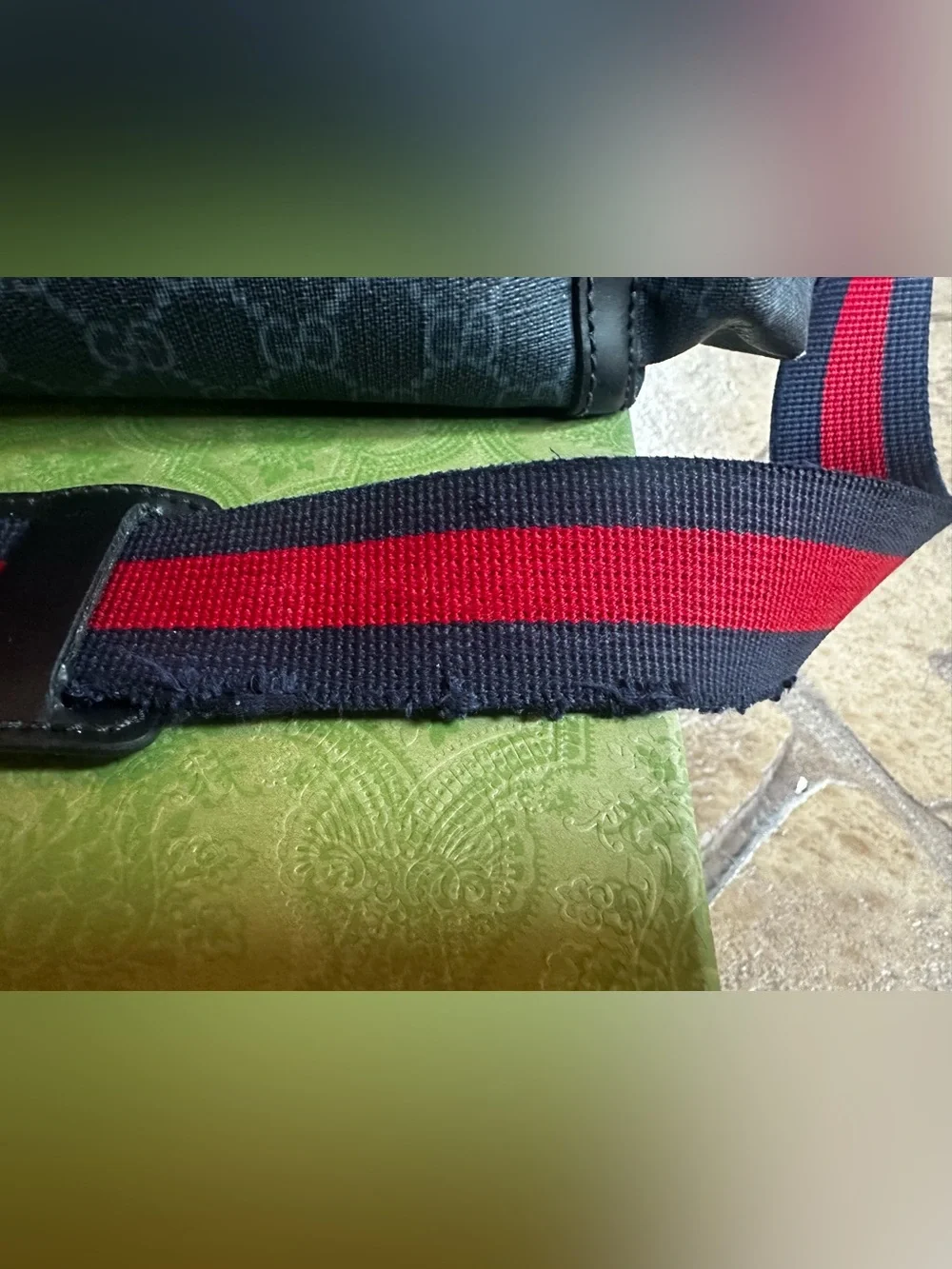 Gucci Diaper Bag with Red-Blue Web Strap
